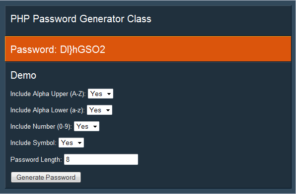 Php Password Generator Class Tutorialchip