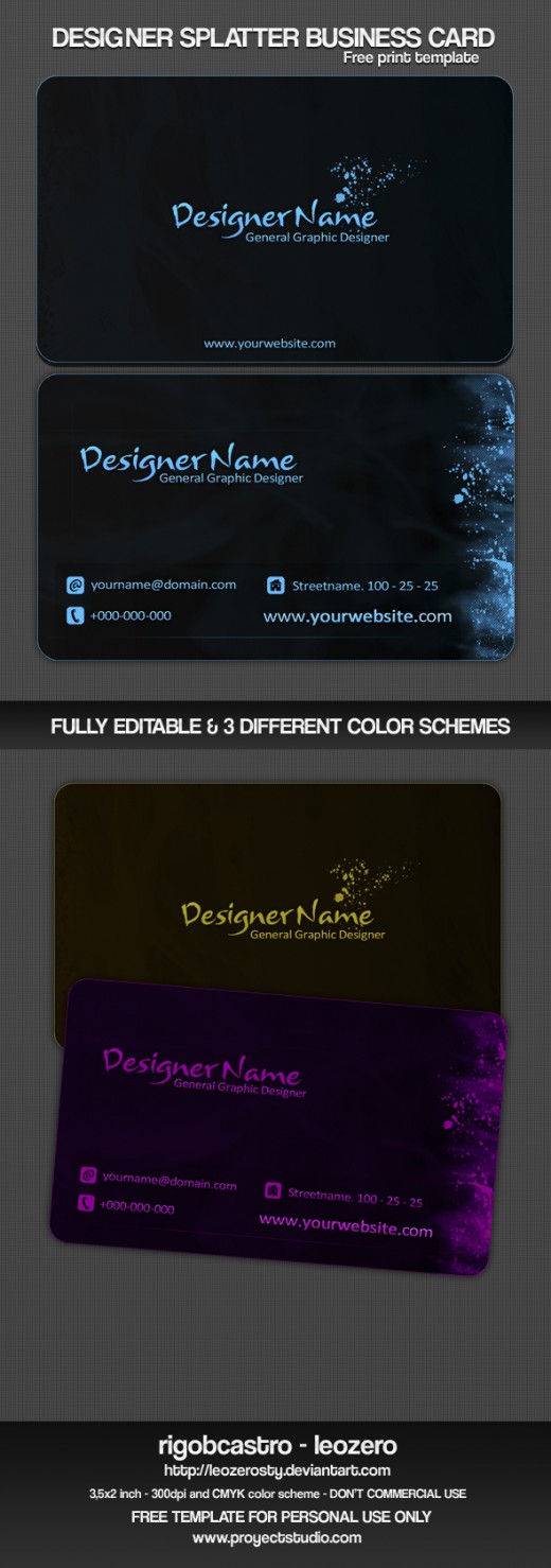 DS Free Business Card Print Template