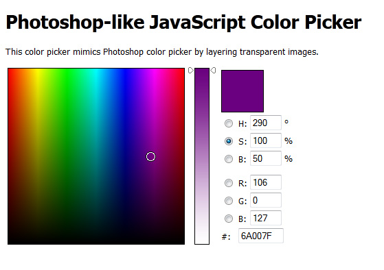 JavaScript Color Picker - TutorialChip